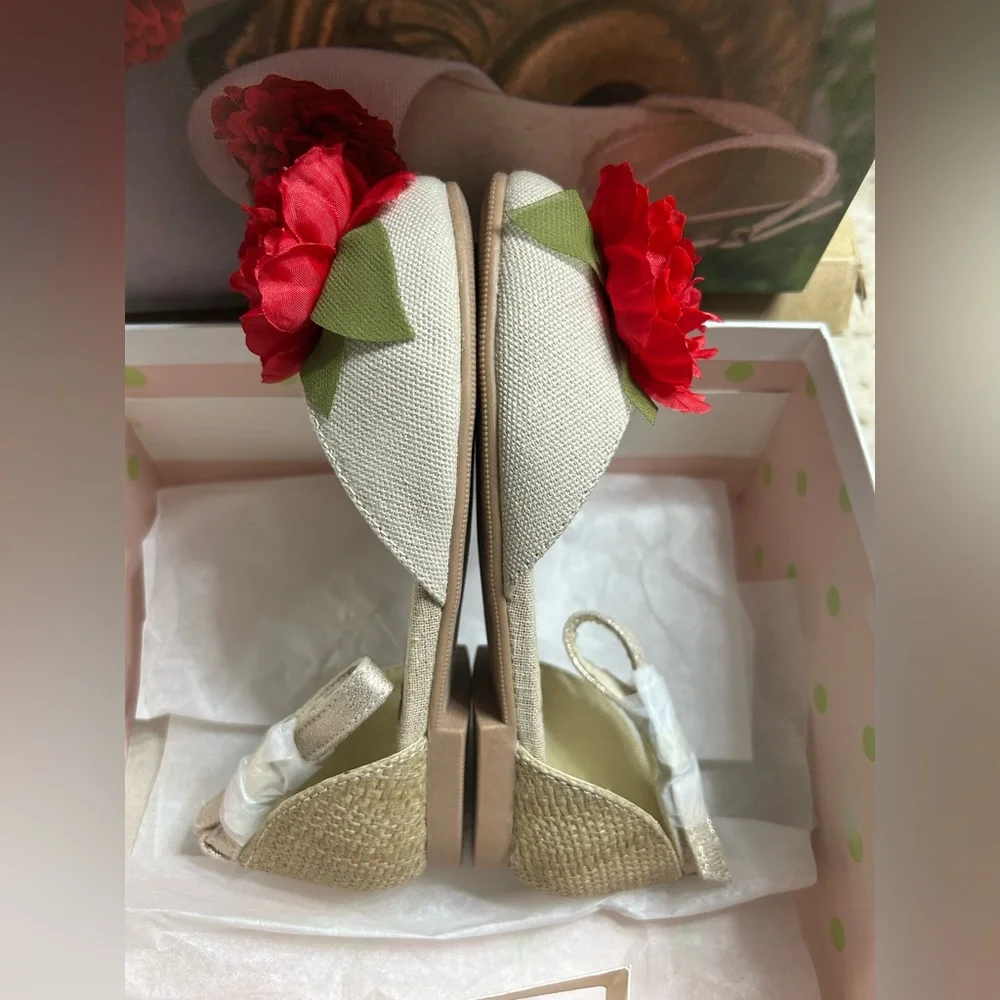 NEW Joyfolie Hailey Flat Mary Jane Youth Shoe Sz 11 Girl Y11 Red Flower Holiday